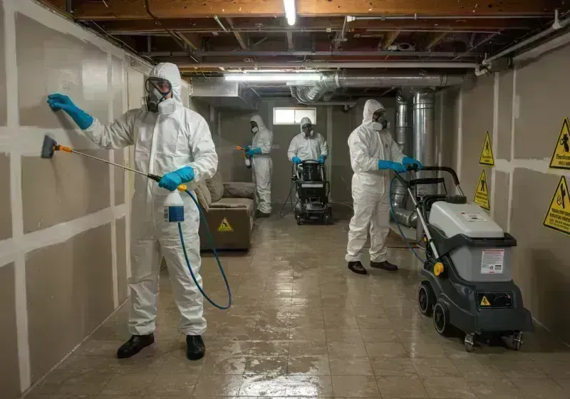 Basement Moisture Removal and Structural Drying process in Adamsville, TN